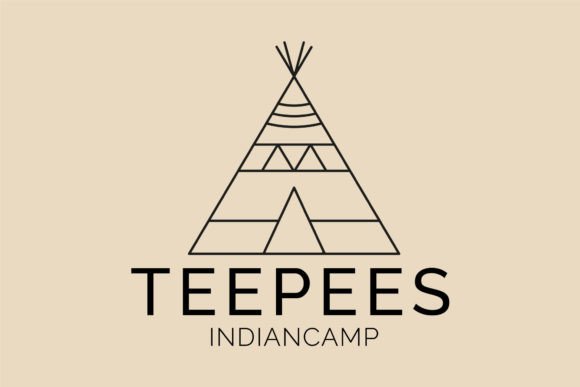 Download Teepees Indian Camp Line Art Logo, Icon - Art Collection