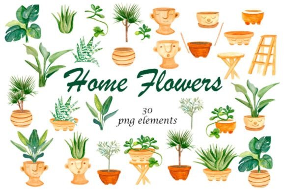 Download House Plants, Boho Home Decor Watercolor - Watercolor Collection