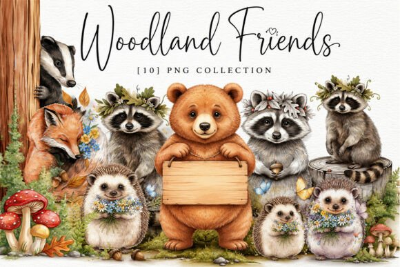 Download Cute Forest Animals Clipart Png Set - Art Collection