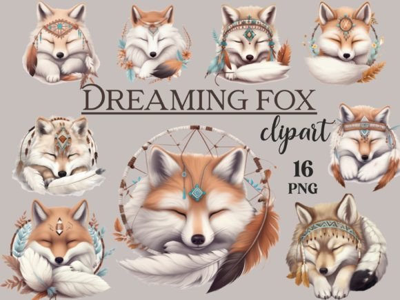 Download Cute Dreaming Fox Boho Clipart - Art Collection