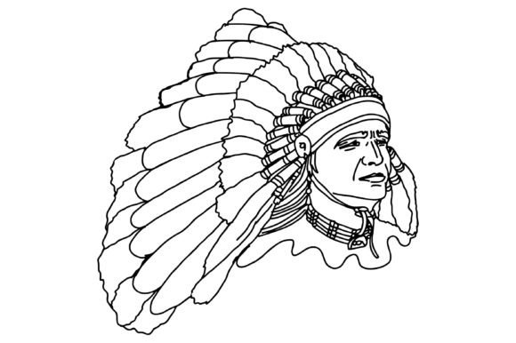 Download American Indian Line Art Vector - Art Collection