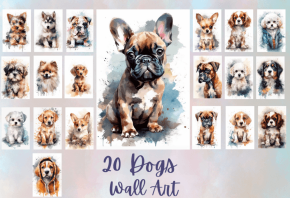 Download 20 Watercolor Dogs Wall Art Jpg - Art Collection