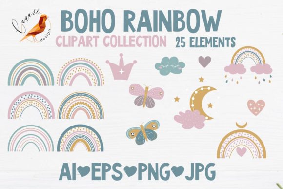 Download Boho Rainbow Baby Clipart Collection - Art Collection