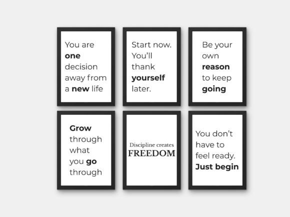 Download Motivational Quote 6 Poster Set Wall Art - Art Collection