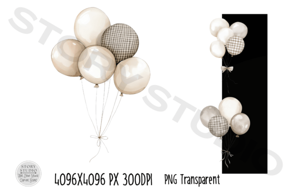 Download Neutral Brown Balloons Clipart Set - Art Collection