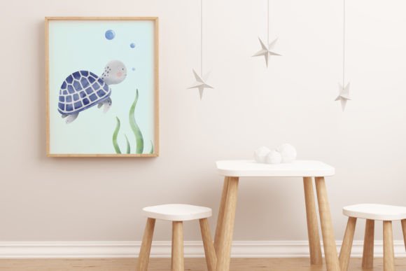 Download Blue Sea Turtle Nursery Wall Art - Art Collection
