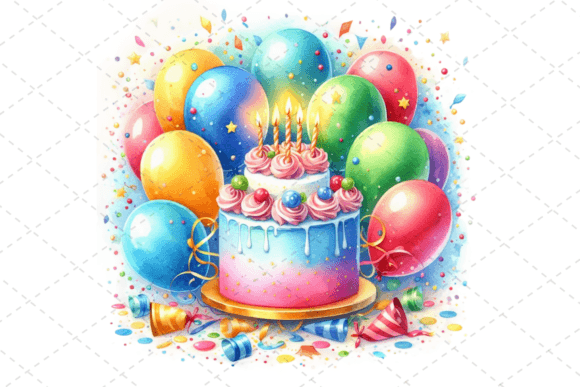 Download Watercolor Birthday Cake Clipart - Art Collection