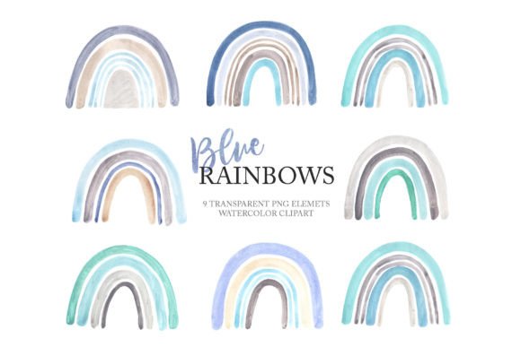 Download Watercolor Blue Baby Boy Rainbow Clipart - Art Collection