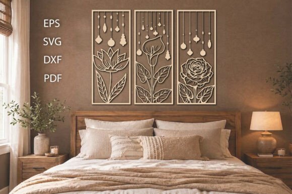 Download Flower Wood Wall Decor Art Set - Art Collection