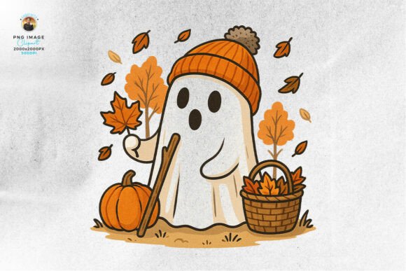 Download Cute Halloween Autumn Ghost Clipart PNG - Art Collection