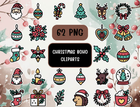 Download Christmas BoHo Clip Art - Art Collection