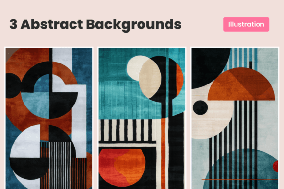 Download 3 Abstract Illustrations | Geometric Art - Art Collection