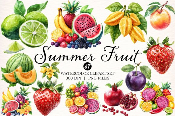 Download Watercolor Summer Fruit Clipart - Art Collection