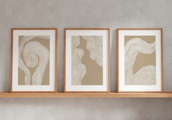 Download Set of 3 Abstract Bohemian Handrawn Art - Art Collection