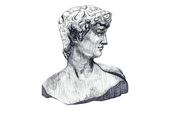 Download Apollo - Graphic Ink Bust Sculpture Art - Art Collection