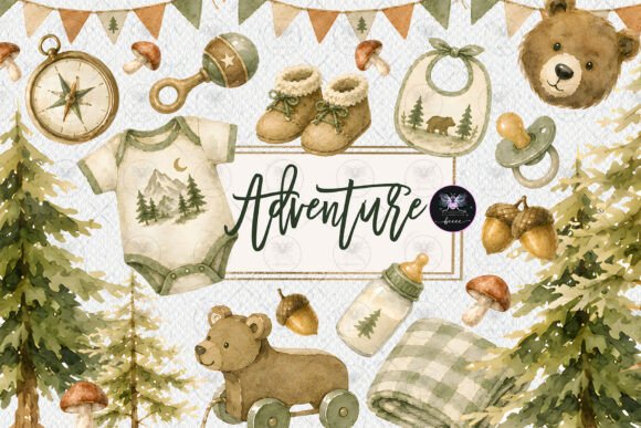 Download Woodland Adventure Baby Shower Clipart - Art Collection