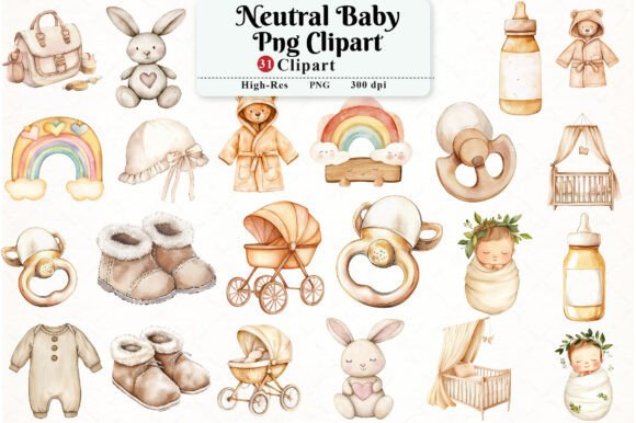 Download Neutral Baby Watercolor Clipart - Art Collection