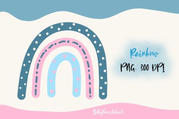 Download Pink Blue Theme Boho Rainbow PNG Clipart - Art Collection
