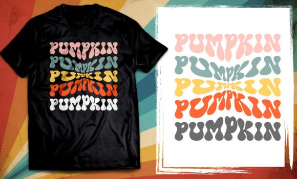 Download Pumpkin Vintage Color Word Warp Tshirt - Premium Bundle