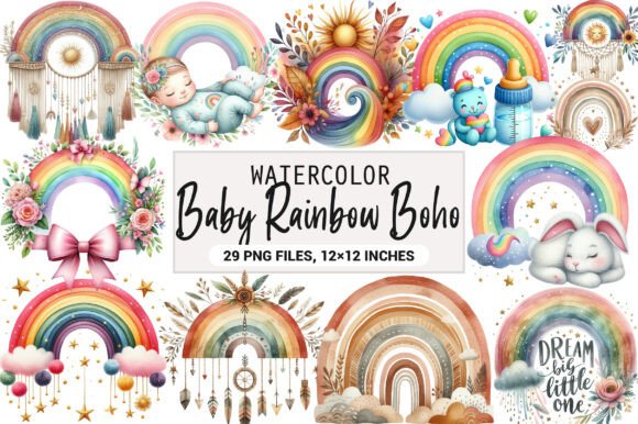 Download Baby Rainbow Boho Clipart - Art Collection