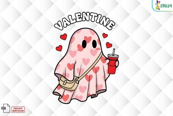 Download Valentine Ghost with Hearts PNG - Art Collection