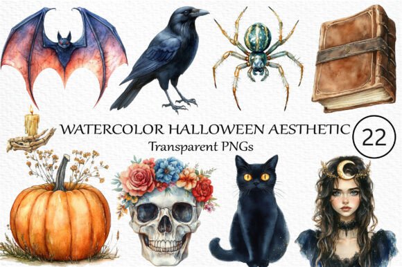 Download Watercolor Halloween Aesthetic - Watercolor Collection