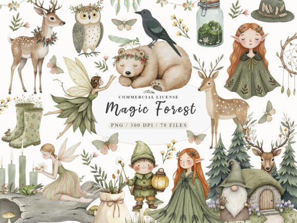 Download Cozy Magic Fairy Forest Witch Clipart - Art Collection