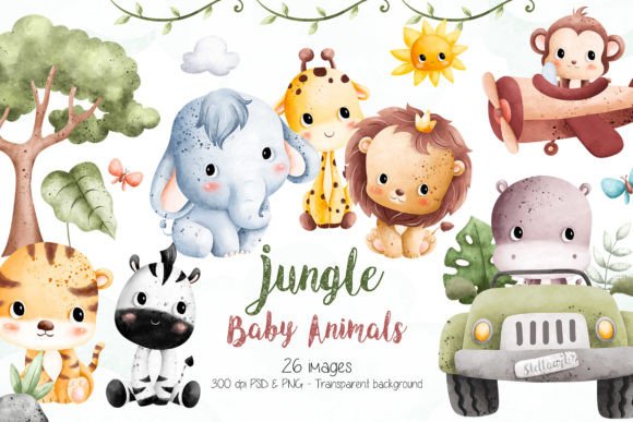Download Jungle Baby Animals Clipart - Art Collection