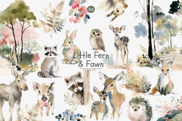 Download Woodland Baby Animal Clipart Bundle Png - Art Collection