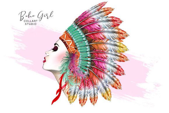 Download Tribal Girl, Boho Clipart, Bohemian - Art Collection