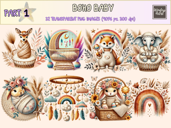 Download Boho Baby Clipart P1 - Art Collection