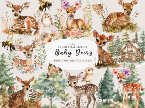 Download Forest Animals Clipart, Baby Deer Png - Art Collection
