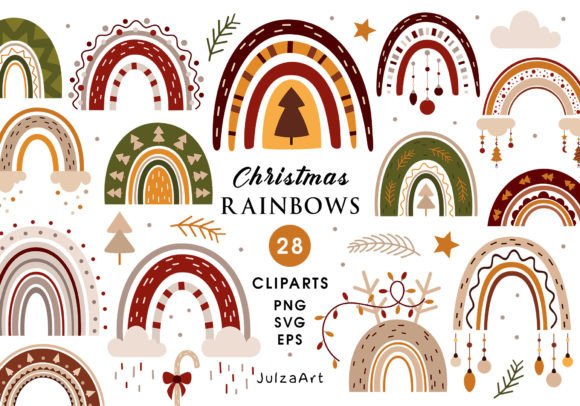 Download Christmas Rainbow Clipart, Rainbow Svg - Art Collection