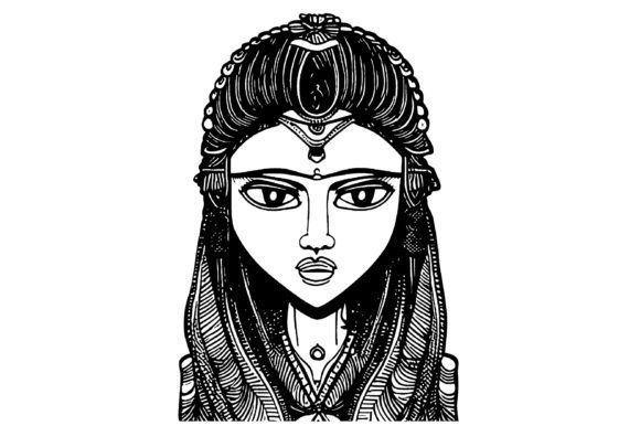 Download Indian Woman Line Art Vector - Art Collection