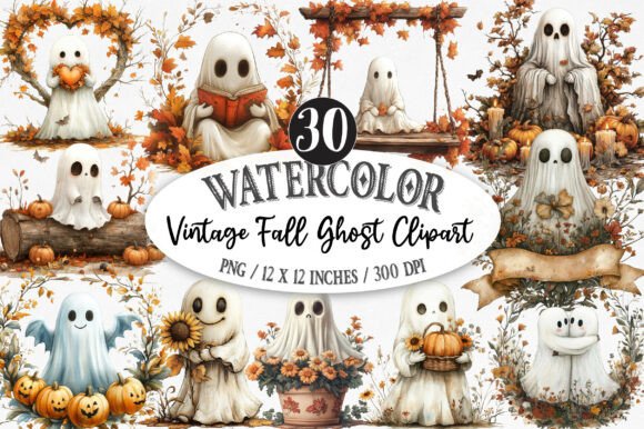 Download Vintage Fall Ghost Clipart - Art Collection