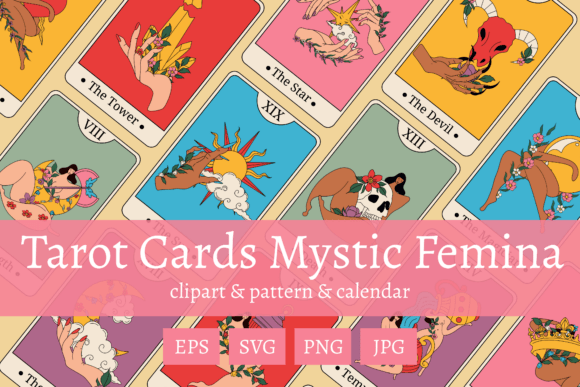 Download Feminine Tarot Cards – Mystic Clipart - Art Collection