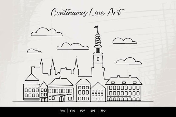 Download Continuous Line Art Copenhagen Skyline – - Art Collection