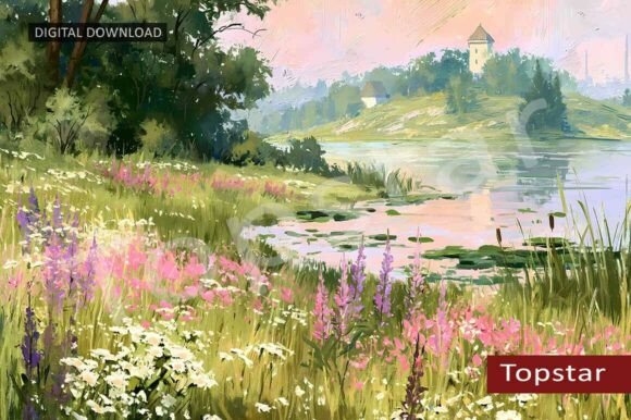Download Wildflowers by the Lake Summer Wall Art - Art Collection