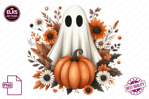 Download Vintage Fall Ghost Clipart, Autumn Boho - Art Collection