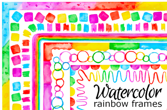 Download Watercolor Rainbow Frame Clipart - Art Collection