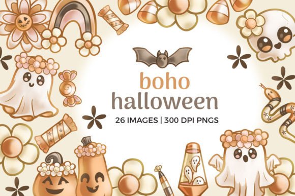 Download Boho Halloween Clipart - Art Collection