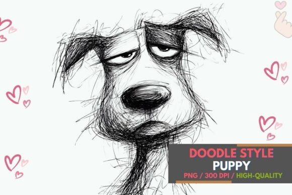 Download Scruffy Dog Sketch PNG Minimalist Art - Art Collection