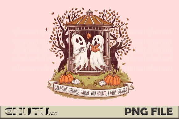 Download Gilmore Ghouls PNG - Cozy Fall Ghost Art - Art Collection