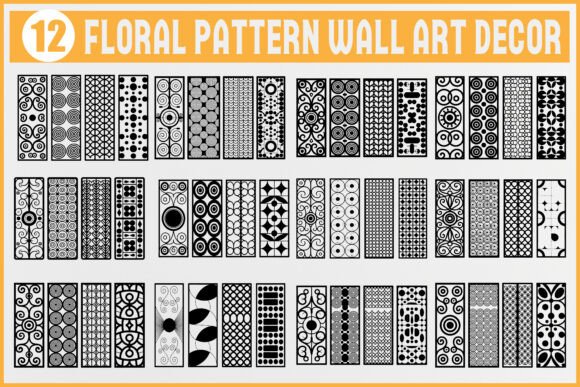 Download Floral Pattern Wall Art Decor Panel Set - Art Collection