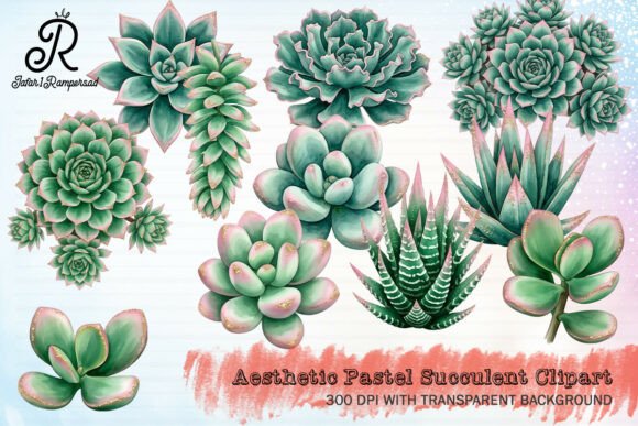 Download Aesthetic Pastel Succulent Clipart - Art Collection