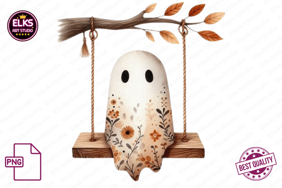 Download Vintage Fall Ghost Clipart, Autumn Boho - Art Collection