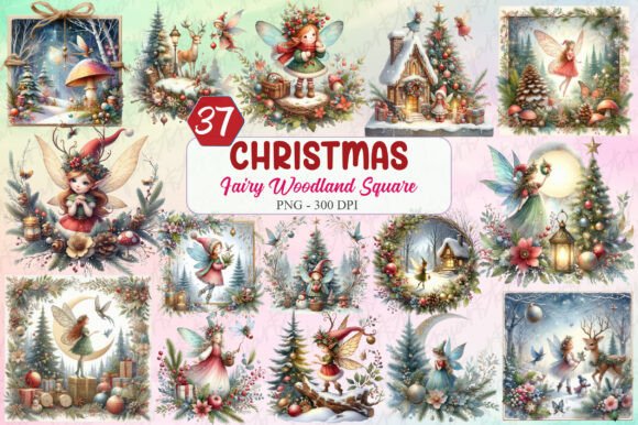 Download Christmas Fairy Woodland Square Clipart - Art Collection