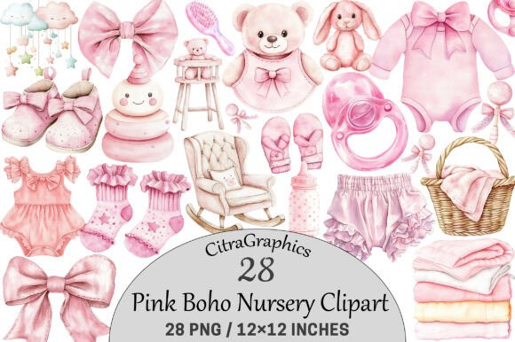 Download Pink Boho Nursery Clipart. - Art Collection