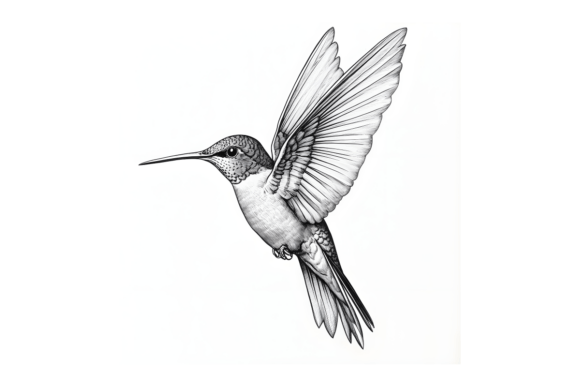 Download Hummingbird Sketch Line Art Print PNG - Art Collection