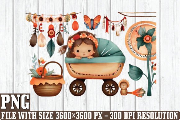 Download Watercolor Boho Baby Clipart - Art Collection